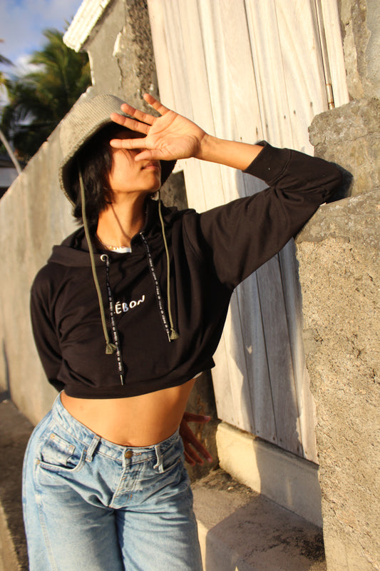 CROP SWEAT NOIR